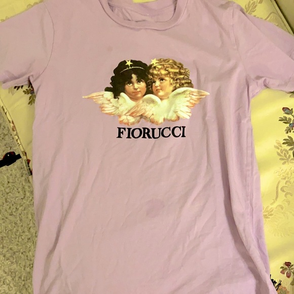 Fiorucci Lilac Cherubs T-Shirt - Picture 2 of 2